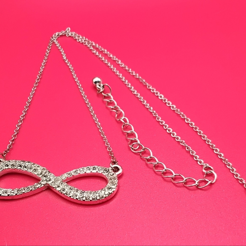 Infinity Rhinestone Necklace - Picture 2 of 4